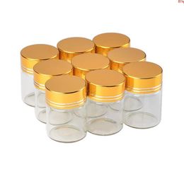 30 * 43 mm 24 stuks 15 ml glazen flessen aluminium schroef gouden dop lege transparante heldere vloeistof geschenkcontainer wensfles Jarsgood aantal Gkgln
