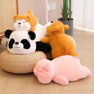 30/45/60 cm mooie pluche panda shiba inu varkenspeelgoed schattig slapende poppen baby kinderen seventen speelgoed gevuld zacht voor kinderen geschenken