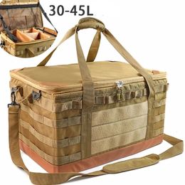30 45L Organisateur de tronc de sac de rangement de camping avec des poignées grande capacité pour le barbecue extérieur pique-nique 240506