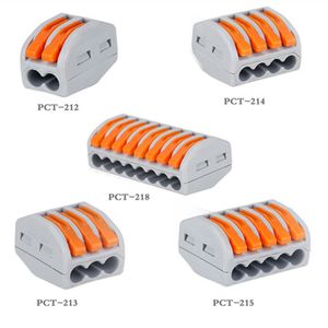 100 stks / pak Universal Kabel Draad Connectors Verlichting Accessoires Kabel-Connectoren 222 Type Snel Home Compact Bedrade verbinding Push in bedrading Terminal Blok PCT-212