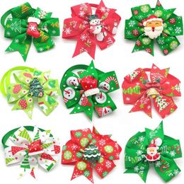 30/50 pièces, accessoires de noël pour chiens et chiots, nœuds papillon avec chat de noël, petits vêtements 209s