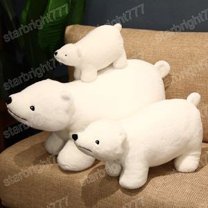 Ours polaire blanc en peluche, 30/50cm, Simulation de dessin animé, animaux en peluche, poupée, décoration de canapé, chambre, cadeau d'anniversaire pour enfants
