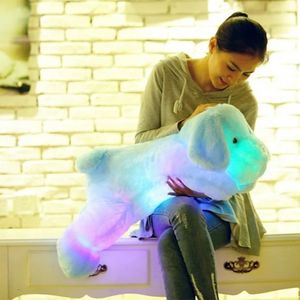 30/50 cm LED Chien brillante Jouet en peluche grande taille clignotant LED Puppy jouet lumineux mignon chien poupée en peluche en peluche bébé anniversaire 231222