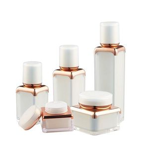 30/50g wielokrotnego napełniania biały perłowy akrylowy kwadratowy kształt słoik na krem 15/30/5050ml pompka do balsamu Serum Essence Foundation butelka opakowanie kosmetyczne Bccj