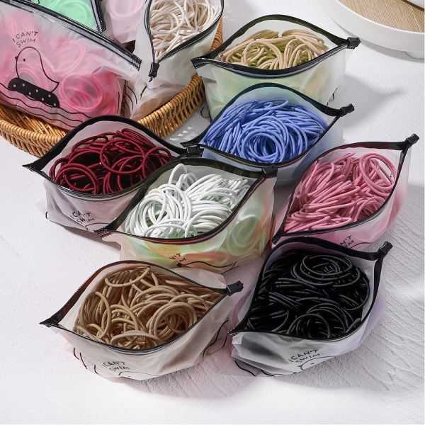 30 / 50pcs High Elastic Rubber Band pour femmes filles cheveux noirs cravate enfants enfants