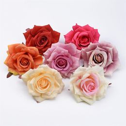 30 50pcs Roses Head Wedding Decorative Fleurs mur Diy Christmas For Home Decorations Artificial Flowers Scrapbooking Garlands2194