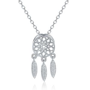 30% 925 conjuntos de joyas de plata esterlina Atrapasueños coreanos colgante de plumas collar aretes conjunto para mujeres damas joyería de moda