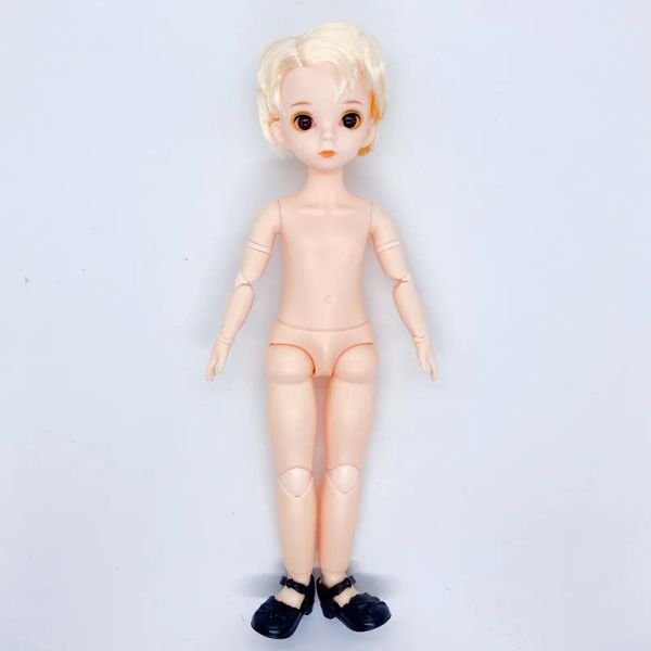 30 cm de maquillaje de cabello corto muñeca nude 3d ojos 1/6 muñeca bjd 22 cuerpo conjunto bebé desnudo niños 12 pulgadas muñeca de bricolaje