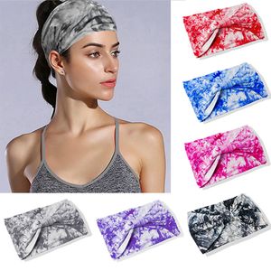 30 couleurs Tie Dye BOHO Large Coton Stretch Femmes Bandeau Fascinator Cheveux Accessoires Turban Chapeaux Bandage Bandes De Cheveux Bandana Casque