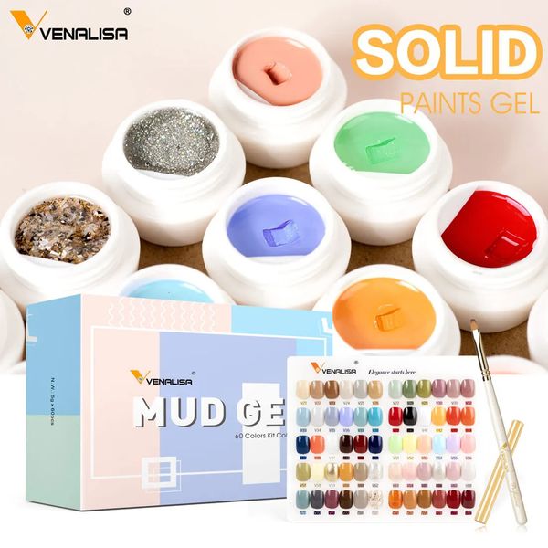 30 colores Venalisa Mud Painting Gel Set Cobertura total Color cremoso para Nail Art Design 5 ml Soak Off UV LED Esmalte de uñas Barniz 240321