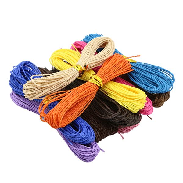 30 couleurs monochromes 10 mètres pour fabriquer des bracelets ou des colliers réparation corde de corde couture en cuir couture de cire