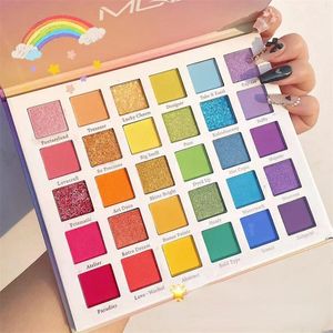 30 couleurs palette de fard à paupières arc-en-ciel pratiques maquillage de maquillage léger en toute sécurité