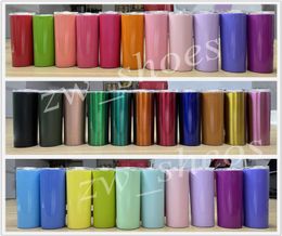 30 couleurs SEA Ship 20oz Skinny Tumbler Gobelets minces en acier inoxydable avec de nouveaux couvercles scellés et pailles Mug de voiture isolé sous vide8914118