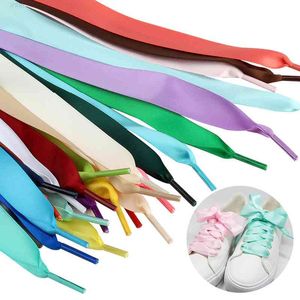 30 colores de cinta de seda cordones de zapatos deportes de moda Cordones de zapatos de 2 cm de ancho Piso Unisex Casual Shoelace