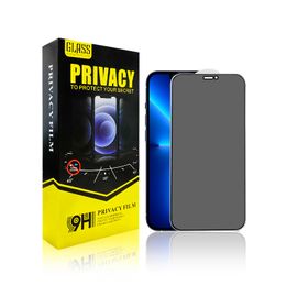 Pantalla de privacidad anti-Spy Glass Anti-Glare Teléfono templado de vidrio completo Película de pegamento para iPhone 15pro 15Plus 15 Pro Max 14 13 12 11 x XR XS 6 7 8Plus