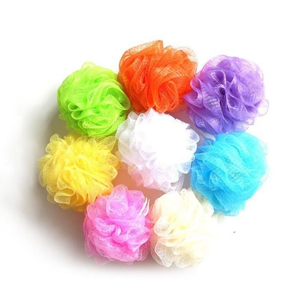 Éponges de bain-douche colorées de 30 grammes, Pouf en maille, Loofahs en Nylon, petite boule de bain en maille, Massage de bain LX3845