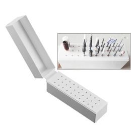 30 holes nail art boor boor knijpende kop bit houder display opbergdoos nageldrill bits container standaard display rack