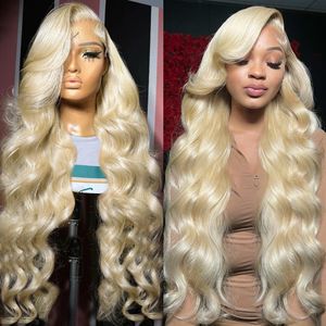 30 inch 13x4 Body Wave 613 Honing Blond Lace Front Haren Haar Wig Braziliaans gekleurde 180%Dichtheid 13x6 Watergolfkant Lace frontale pruiken voor vrouwen