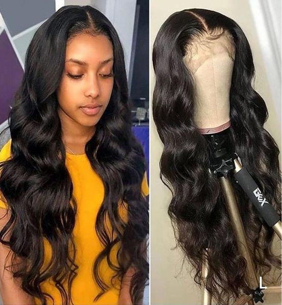 Perruque Lace Closure Wig malaisienne Remy naturelle, cheveux humains, Body Wave, 4x4, 30 pouces, 13x4, Transparent HD, pour femmes noires, 7699541