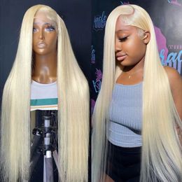 30 Inch 13x4 Straight 613 Blonde Lace Front Human Hair Wigs Brazilian Remy Color 13x6 Transparent Lace Frontal Wig for Women