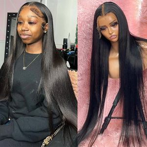 30 Inch Bone Straight Menselijk Haar 13x4 Hd Kant Frontale Pruik Braziliaanse 13x6 Lace Front menselijk Haar Pruiken voor Zwarte Vrouwen Pre Geplukt