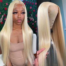 Perruque Lace Frontal Wig naturelle sans colle, cheveux humains, lisses, blond miel 613 Hd, 13x6, 13x4, 30 pouces, pour femmes, prête à porter