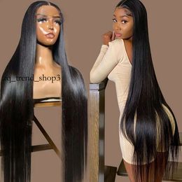 30 pouces en dentelle Frontal Wig Straitement HD Transparent 13x4 220% densité 360 Lace Front Human Hair Wig Bone Straite Human Hair Wigs pour les femmes 15