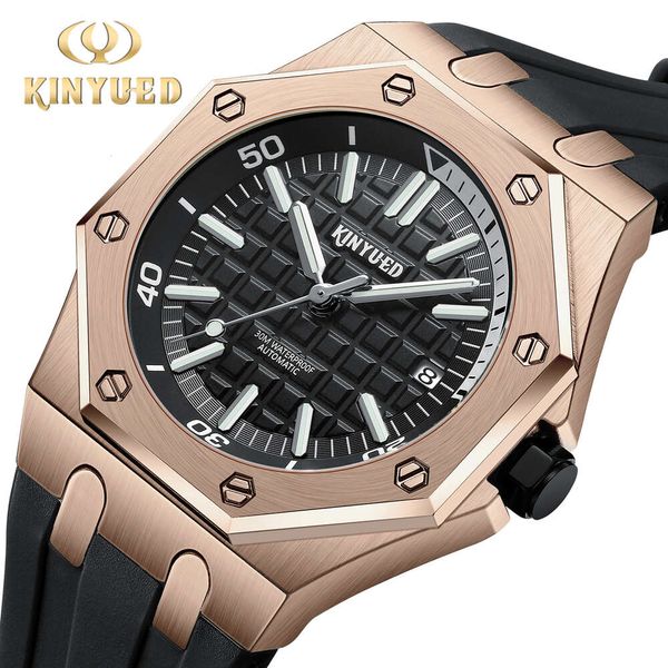 30 KinyUed entièrement automatique Calendrier Night Light Imperproof Fashion Fashion Men's Mechanical Watch 16