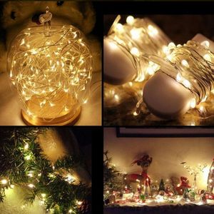 30 LED's waterdichte buitenkoper draadtekenslichten, op batterijen bediende (inbegrepen) Firefly Starry Lights Diy Christmas Mason Jars Weddings Partys Warm Usalight