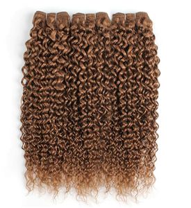 30 Licht Goudbruin Braziliaans Maagdelijk Krullend Menselijk Haar Weefbundels Jerry Curl 34 Bundels 1624 Inch Remy Menselijk Haarverlenging8415430