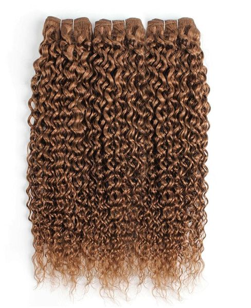 30 paquetes de tejido de cabello humano rizado virgen brasileño marrón dorado claro Jerry Curl 34 paquetes 1624 pulgadas extensión de cabello humano Remy 8729897