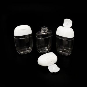 30 ml Handdesinfecterend plastic fles flip-flessen petg klein monsterpakket haak Potten Draagbare Sleutelring Helder Transparant fabrieksoutlet