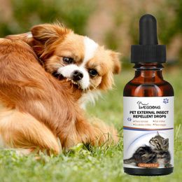 30 ml insectes pour animaux de compagnie répulsifs gouttes naturels chiens doux chats traitements insectes pulvérisation