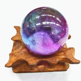 Boule de cristal de Quartz titane 30 mm, pierre précieuse d'ange aura, sphère magique de guérison reiki, boules décoratives pour la maison, cadeau 346p