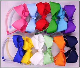 Fashion Teged Plastic Hoofdband met Boutique Haar Boog Hoofddeksels Kinderen Haaraccessoires 30pcs / lot