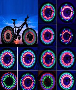 30 modèles de lumière de vélo lumière de roue de vélo double affichage flash 32 lumière LED RVB lampe à rayons de vélo éclairage de cyclisme de nuit 3818311