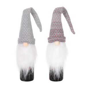 30 stks Kerst Cover Lange Hoed Pluche Gnome Wijnfles Cap Topper Vakantie Eettafel Decoraties Hele X2293V