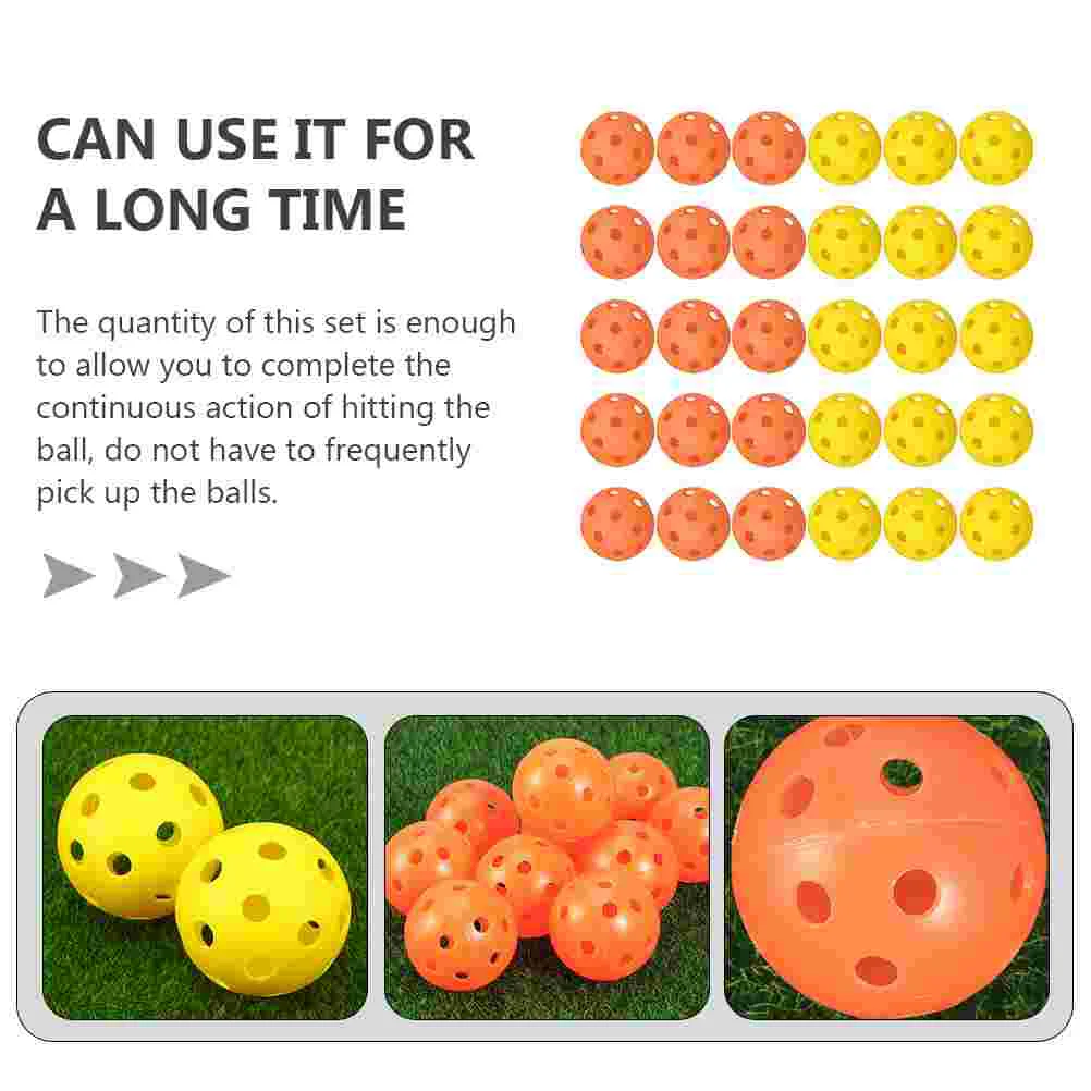 30 PCS Bolas de hoyo de golf Equipo de entrenamiento Accesorios de ejercicio de plástico multicolor