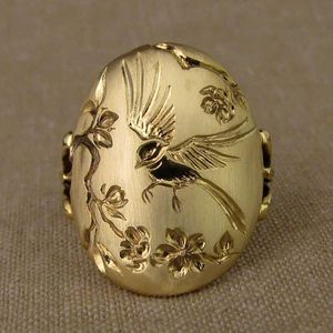 30/pcs bijoux nouveau Iris laevigata anneau fleur oiseau dame fleur anneau cadeau cadeau bijoux en gros