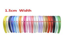 30 pcs lot 23 Tissu en satin coloré Bandeau en résine recouverte 15 mm Enfants adultes Tissu enveloppés Hair Band Kids Headwear Claidor4843103