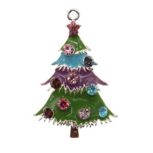 30 pc's/lot mode aangepaste hangers Rhinestone Christmas Tree Email Charms voor Xmas Gift/Decoratie
