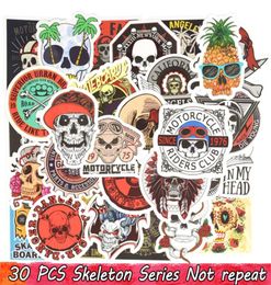30 PCS Punk Skull Stickers Bomb Bomb Horror Doodle Decs étanche pour le bricolage de skate de skate de skateboard moto Decoratio340347