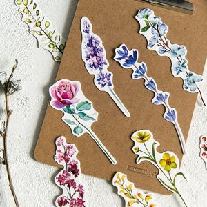 Marcador 30 Unids / set Hermosas Plantas Flores Marcadores Tarjetas de Mensaje Libro Notas Titular de Página de Papel Para Libros Escuela Suministros de Oficina Statio