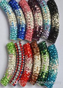 30 pcslot 45 cm mélangé multicolore strass Micro Pave CZ cristal tube de changement progressif tubes longs perles de pliage Bracelets Findings7501594