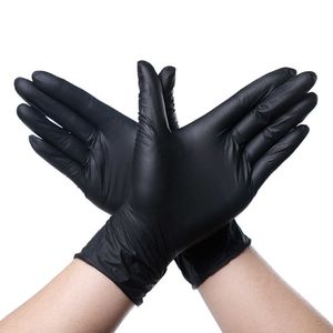 30 picecs en gros gants en nitrile noirs sans poudre jetables pour le ménage