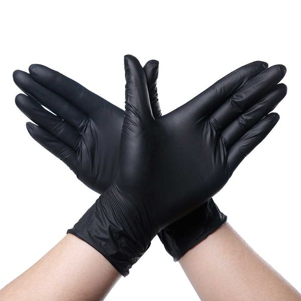 30 picecs in groothandel wegwerppoedervrije zwarte nitrilhandschoenen voor huishoudelijk gebruik