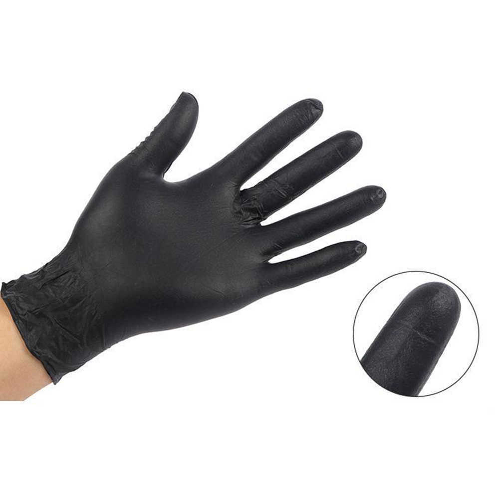 30 piezas en guantes de nitrilo negro al por mayor examen de grado alimenticio sin polvo