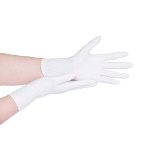 30 pièces en gros gants en nitrile jetables blancs sans poudre nettoyage examen écran tactile gant de protection médicale