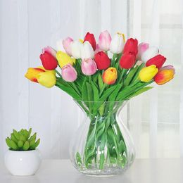 30 stuks pu tulip kunstbloemen voor bruiloftdecoratie feestbloem voor cadeau/woningdecor 2015