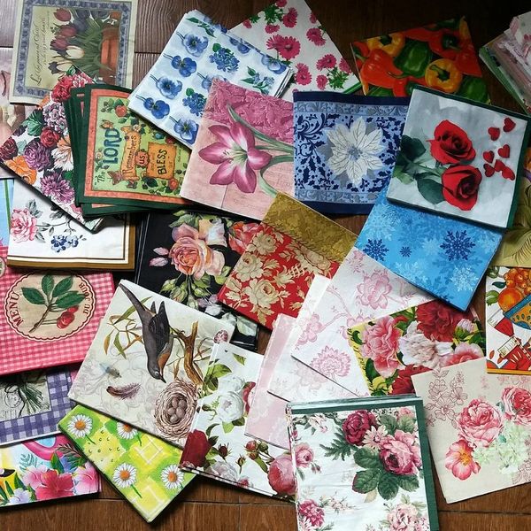 30 hojas de servilletas de papel surtidas para arte decoupage, papel de decoupage Retro Vintage, papel decorativo para manualidades, 240122